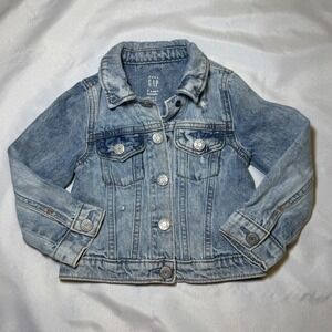 Baby Gap Toddler Denim Jacket Light Wash Distressed Size 3 Years Old 3T